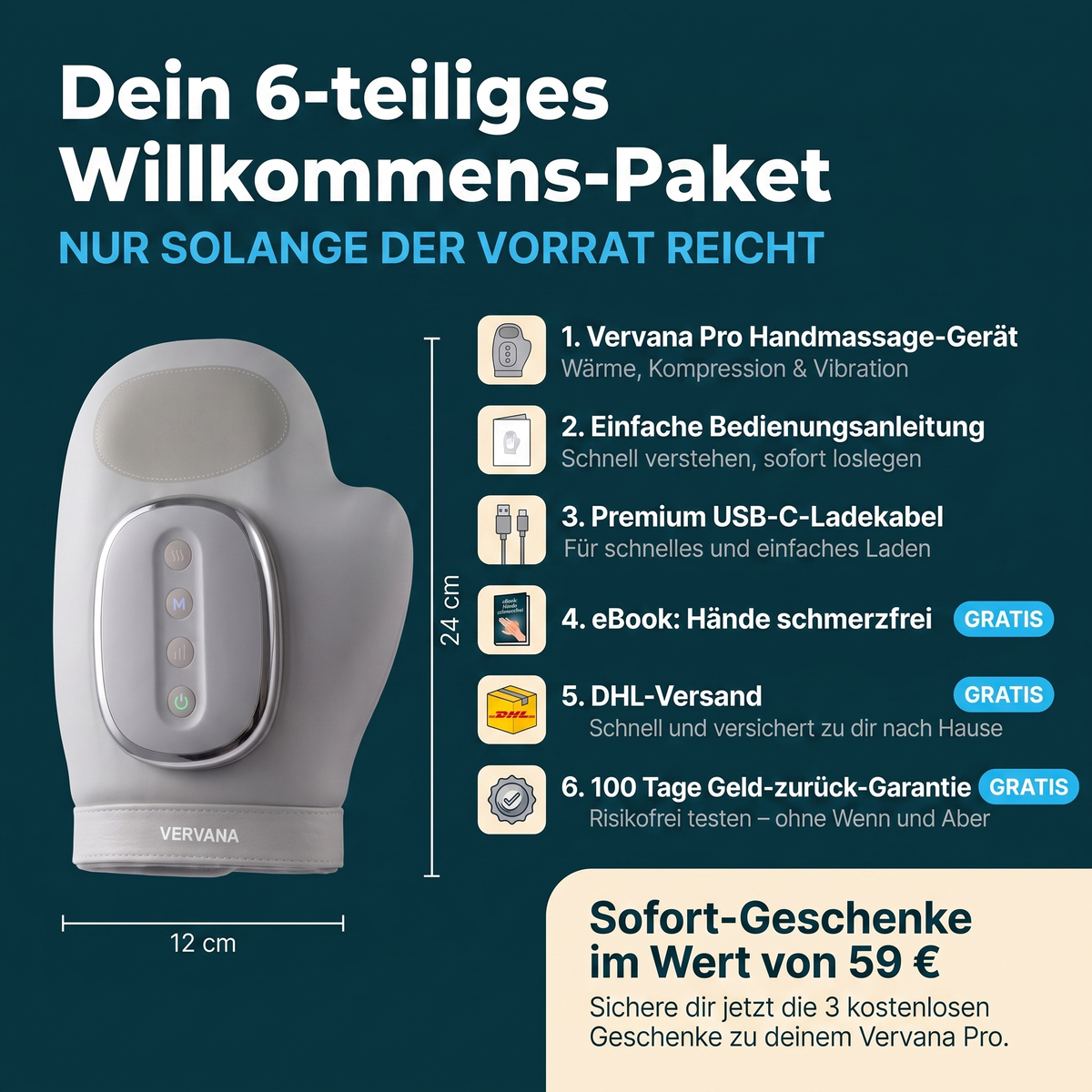 Lockere, warme Hände in 15 Minuten – mit dem Vervana Pro